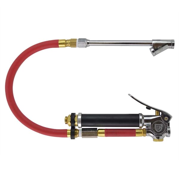 Interstate Pneumatics HD Inflator 10-120 PSI w/ 12" Rubber Hose Whipend & 6" Straight-in Dual Foot Tilt-Lock Truck Chuck TF5108B - main